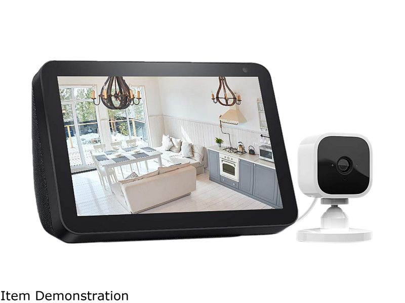 Blink Mini - Compact Indoor Plug-in Smart Security Camera, 1080 HD Video, Motion Detection, Works with Alexa