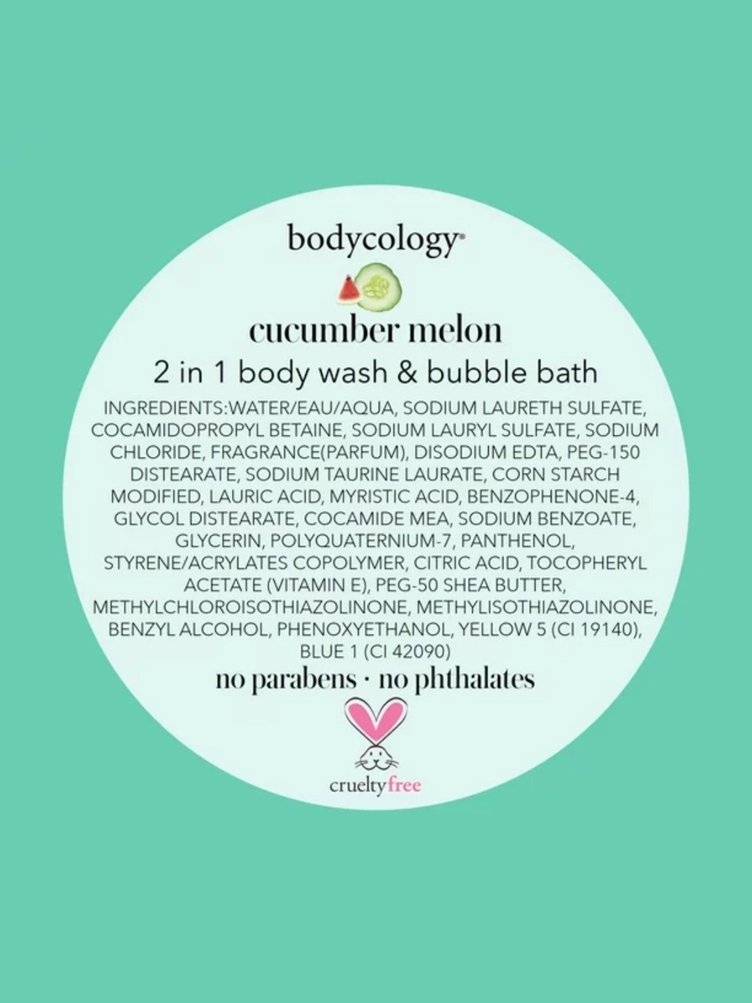 Bodycology Cucumber Melon 2 in 1 Body Wash & Bubble Bath - 473 ml