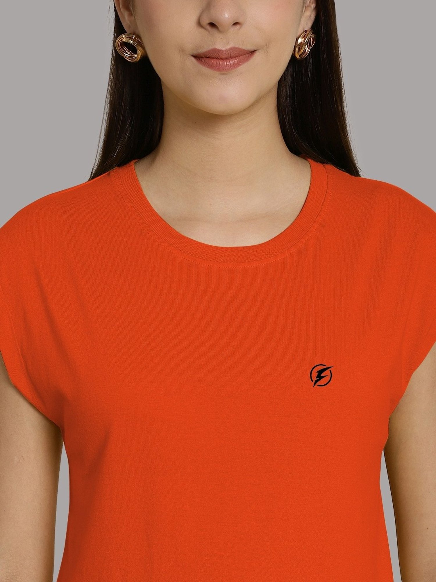 Friskers Orange & Maroon Slim Fit Sports T-Shirts - Pack Of 2