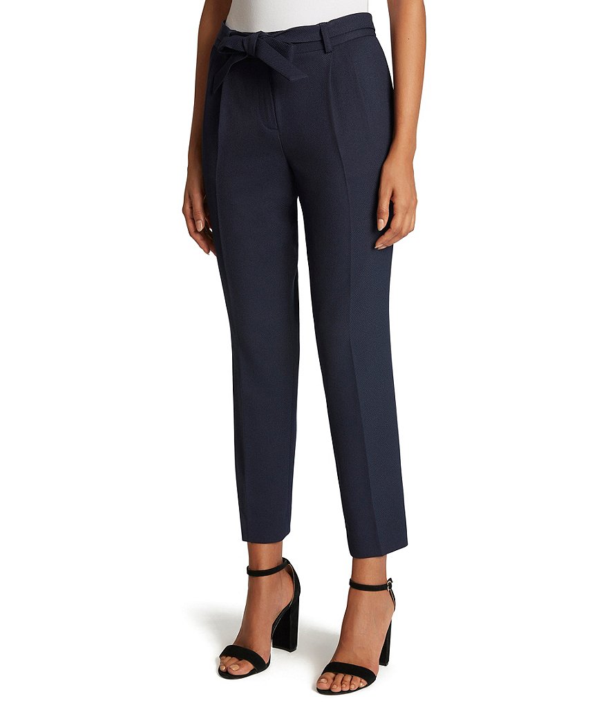 Tahari ASL Parker Belted Twill Ankle Pant