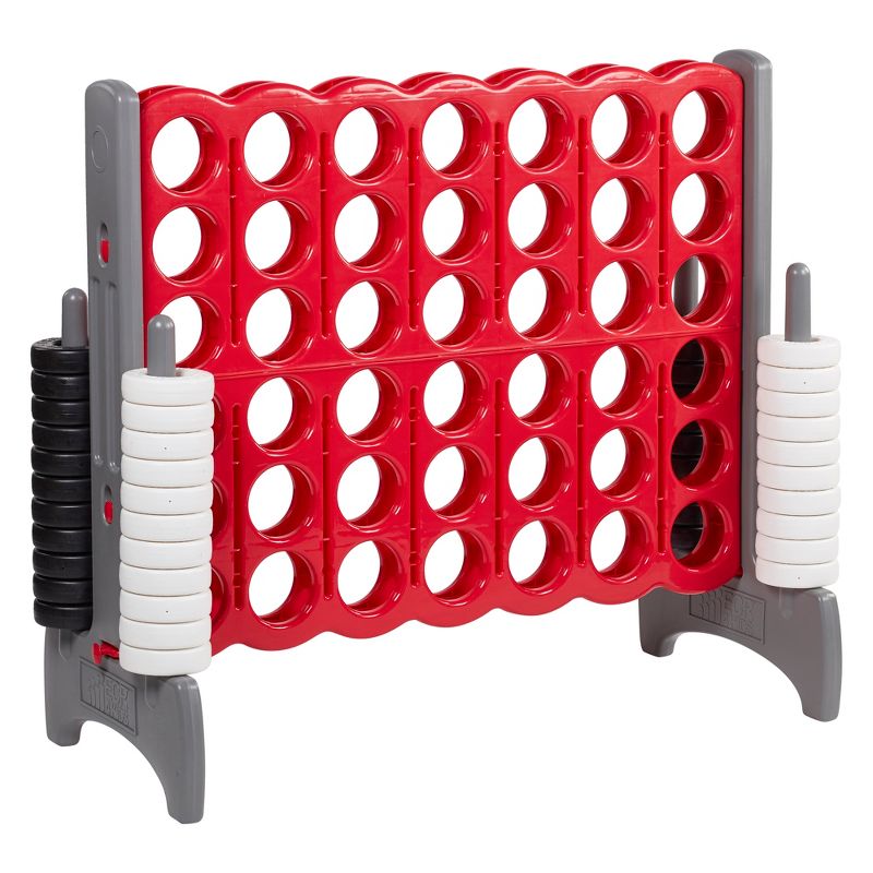 ECR4Kids Jumbo Four-To-Score Giant Game-Indoor/Outdoor 4-In-A-Row Connect - Red and Grey
