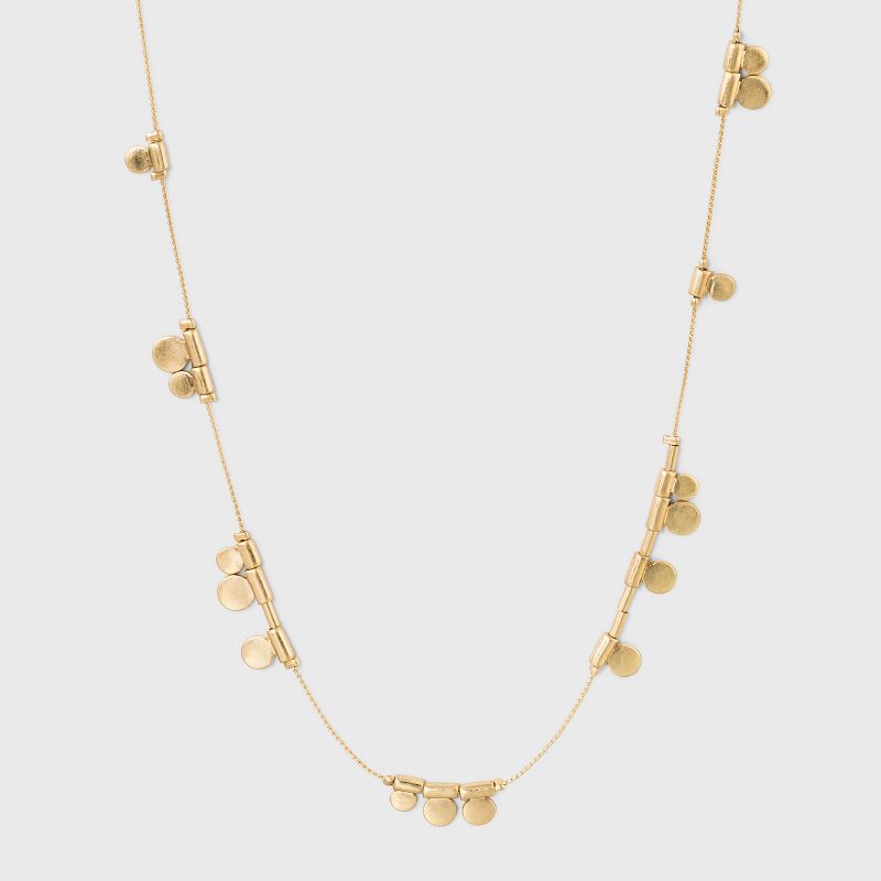 Round Disc Station Frontal Necklace - Universal Thread™ Gold