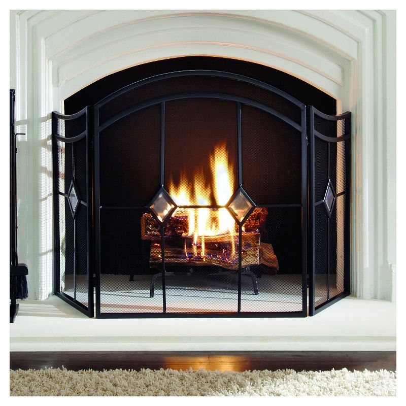 Pleasant Hearth Diamond Fireplace Screen Espresso