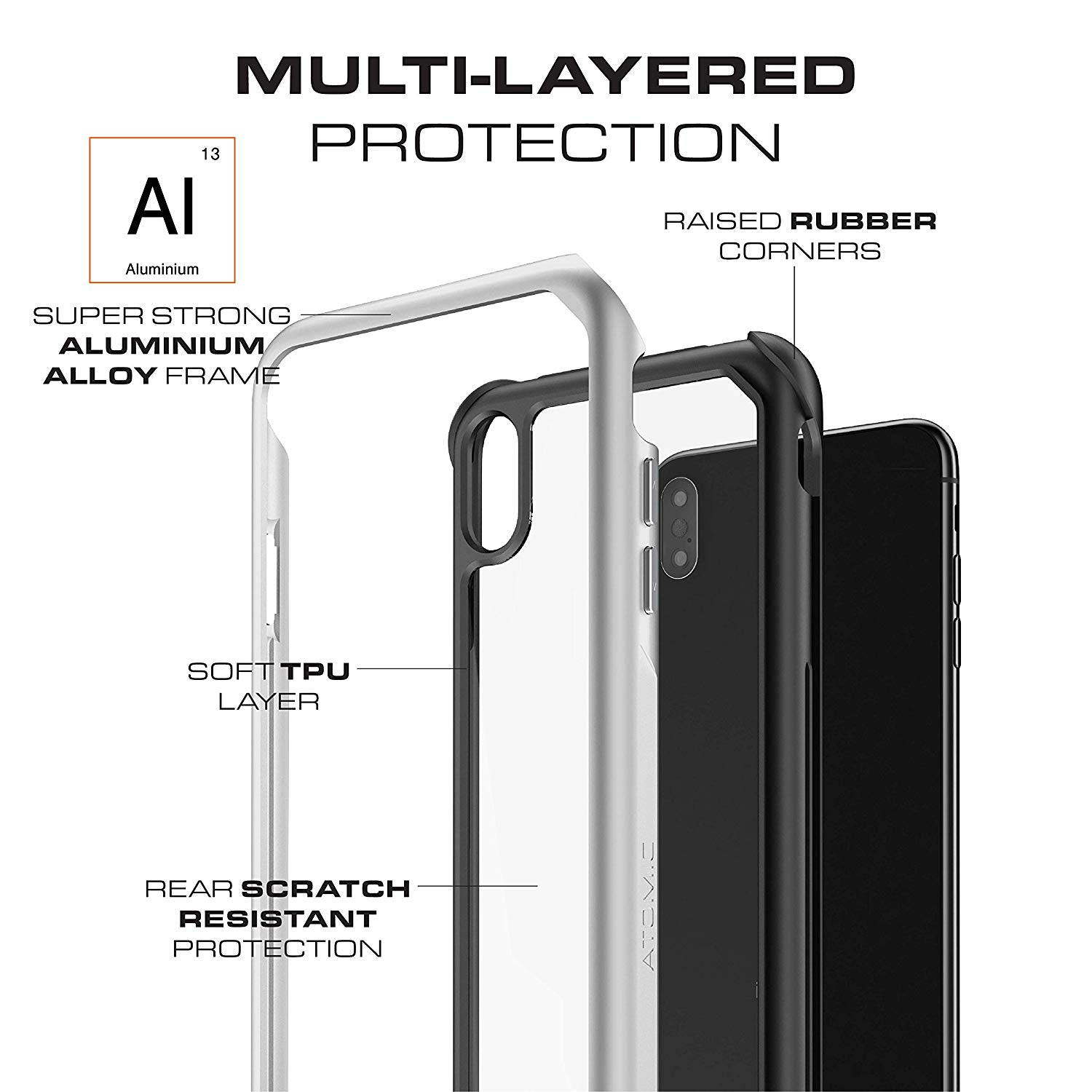 Ghostek Atomic Slim Shock Absorbing Protective Case Compatible with iPhone XR - Gold