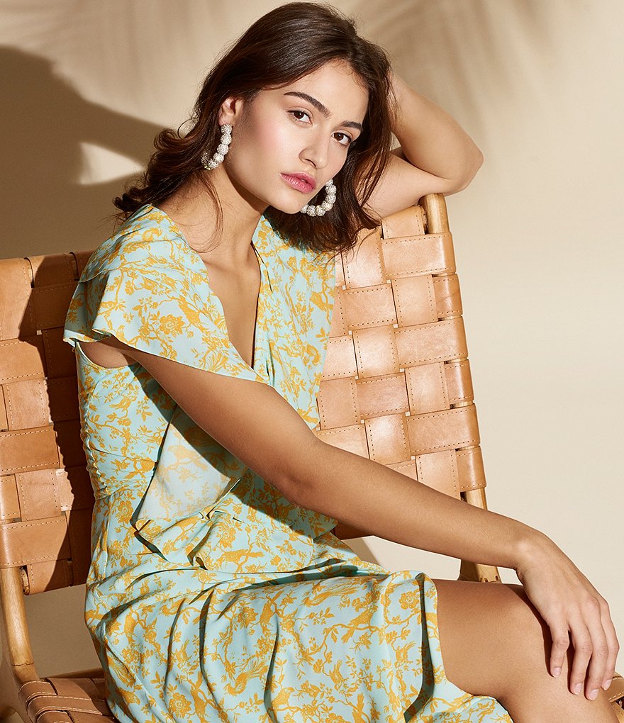 White Boho Stripes & Floral Print Floor Length Tank Dress