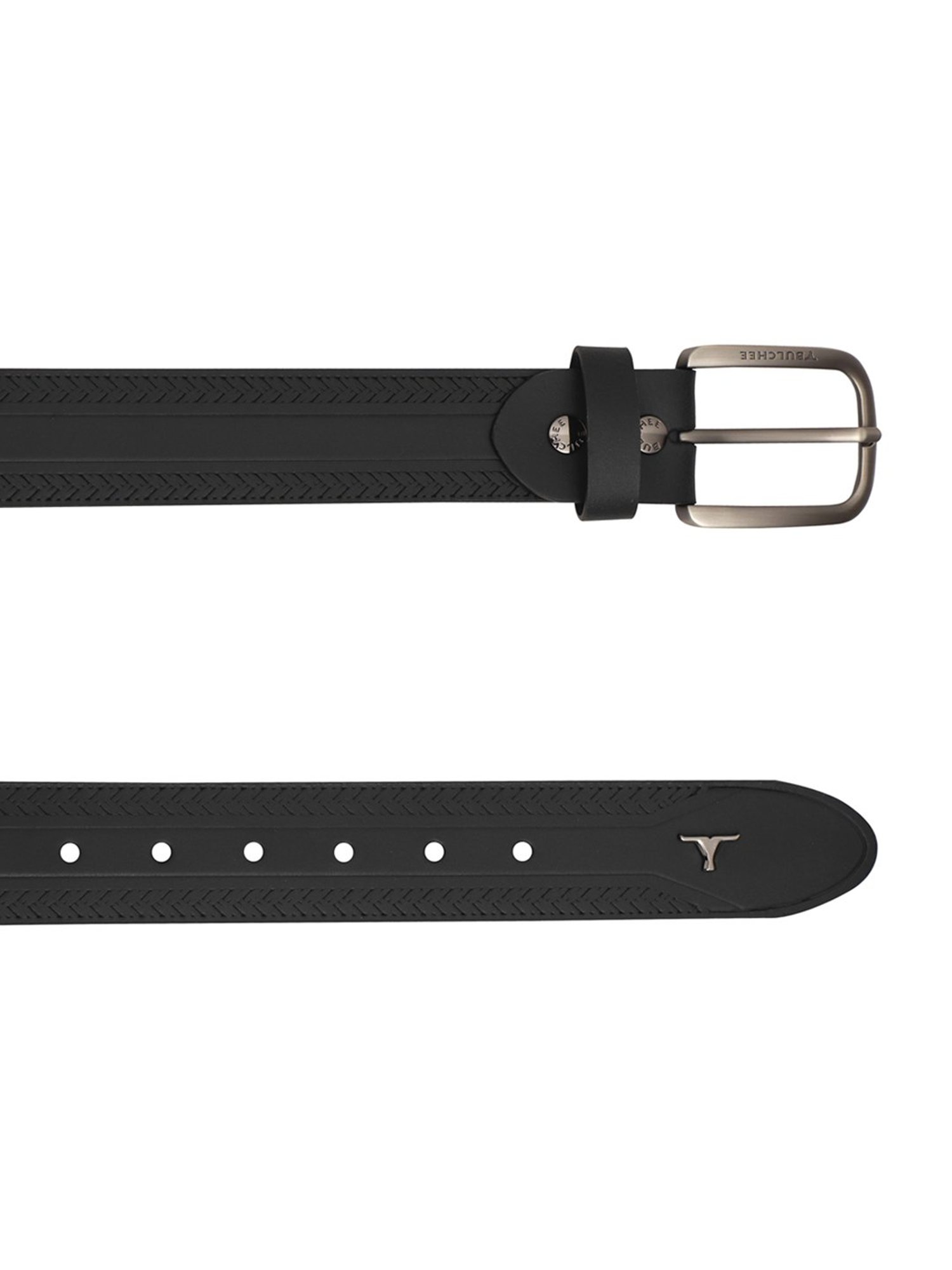 BULCHEE Black Leather Casual Belt for Men