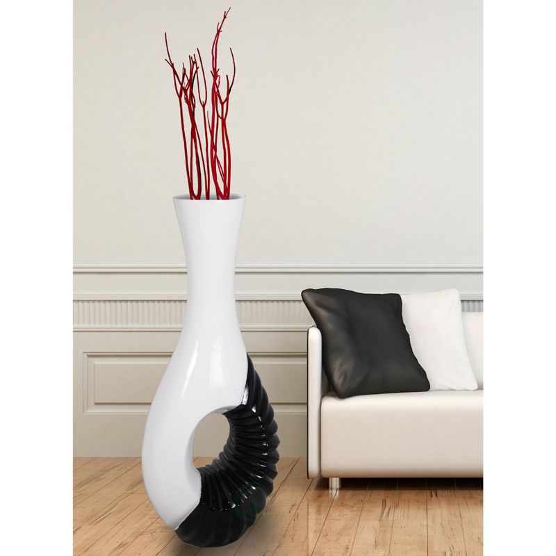 Uniquewise Modern Black and White Large Floor Vase - 43 Inch