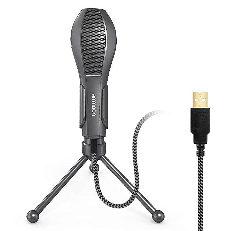 Computer Microphone, Plug & Play Desktop Condenser PC Laptop Mic, USB Microphone for Computer Studio Recording Singing Broadcast PC Laptop Playing Games