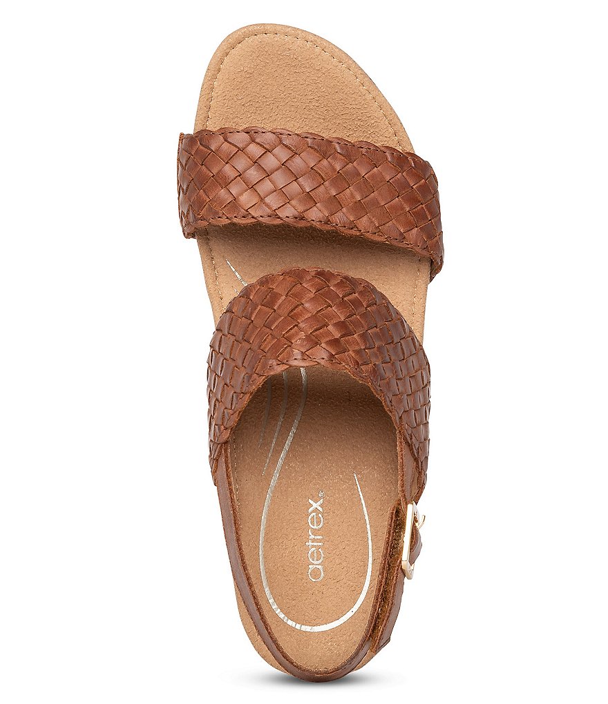 Aetrex Summer Woven Espadrille Wedge Sandals