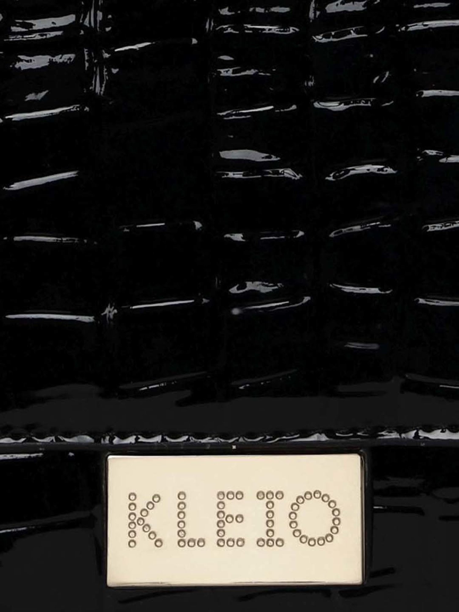 KLEIO Black Textured Medium Handbag