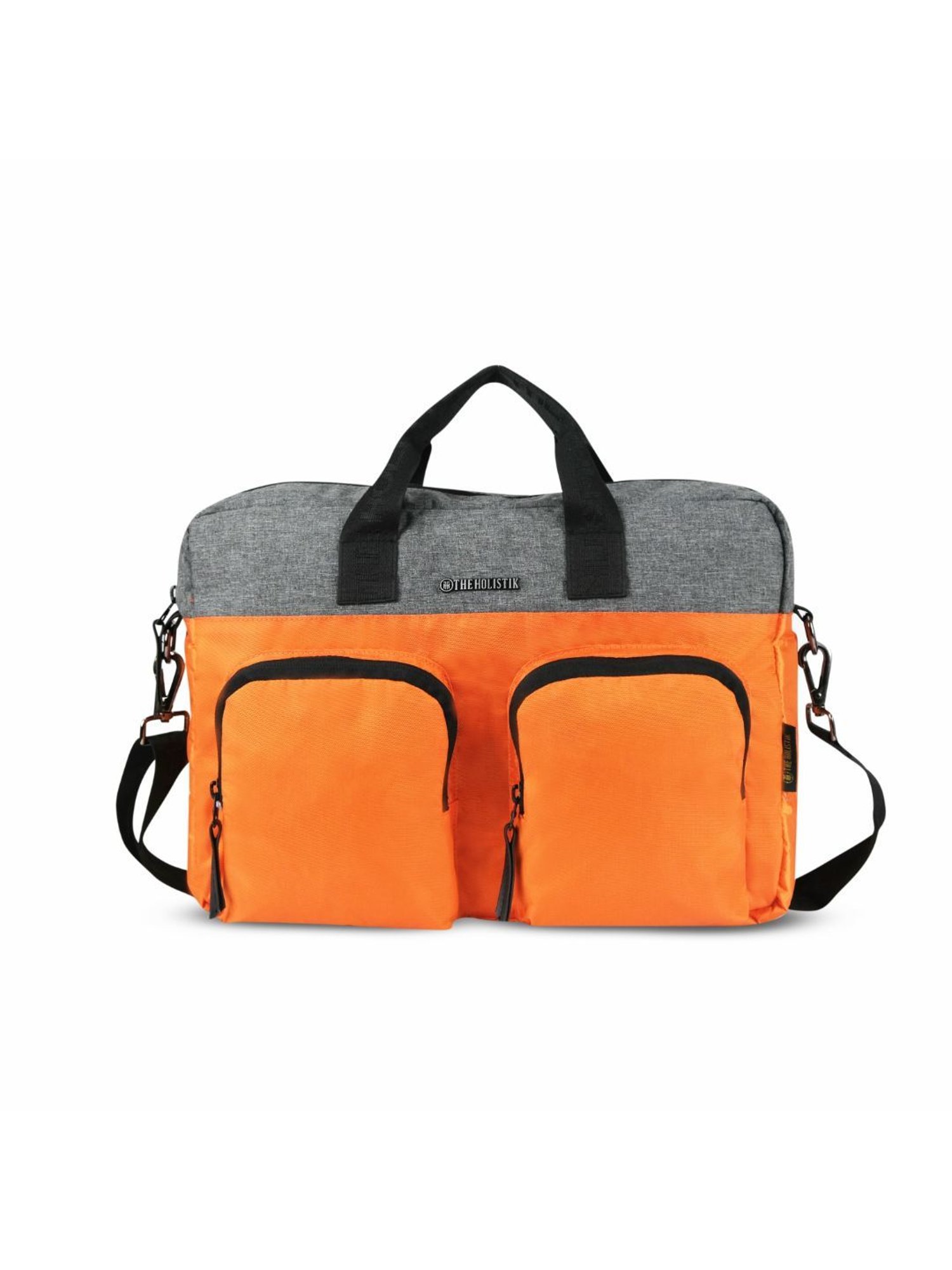 THE HOLISTIK Rovio Orange & Grey Medium Laptop Messenger Bag - 11.07 inches