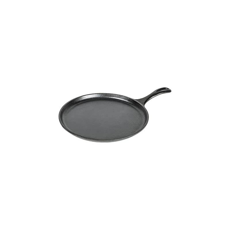 Pre-Seasoned Cast Iron Griddle With Easy-Grip Handle, 10.5 Inch (Pack of 1), Black