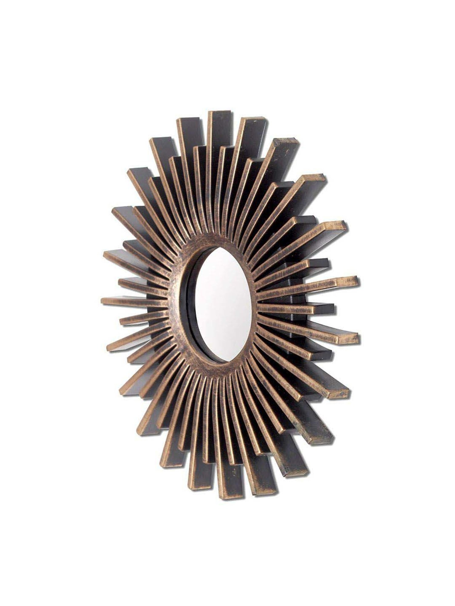 Art Street Brown Plastic Sun Streek Decorative Wall Mirror - Set of 2