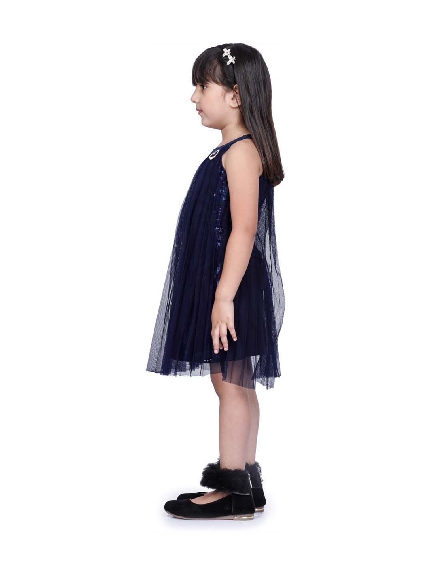 Peppermint Kids Navy Sequence Dress