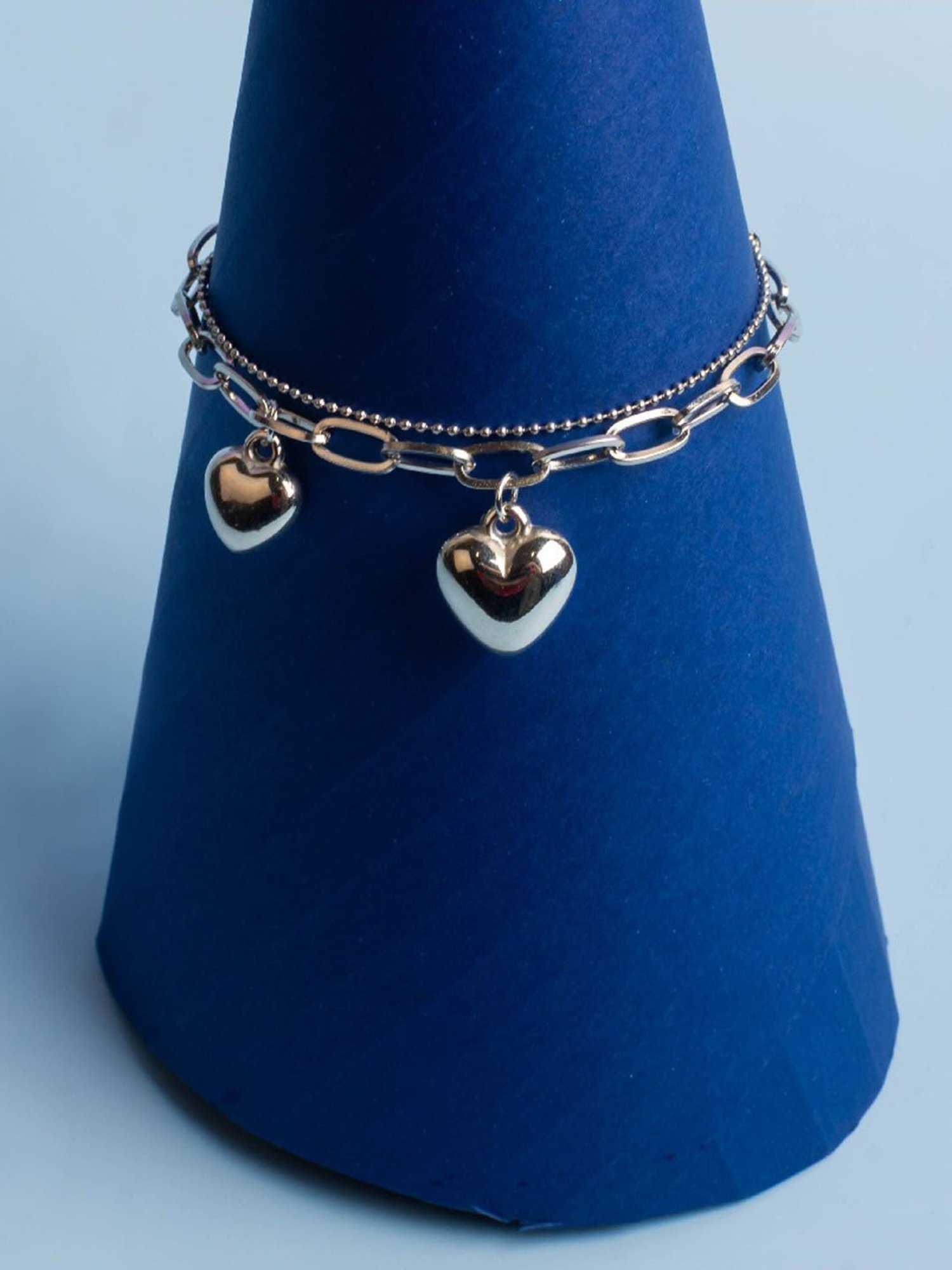 Jewelz Fashionable Charms Bracelet With Heart Shaped Hangings for Girls & Women