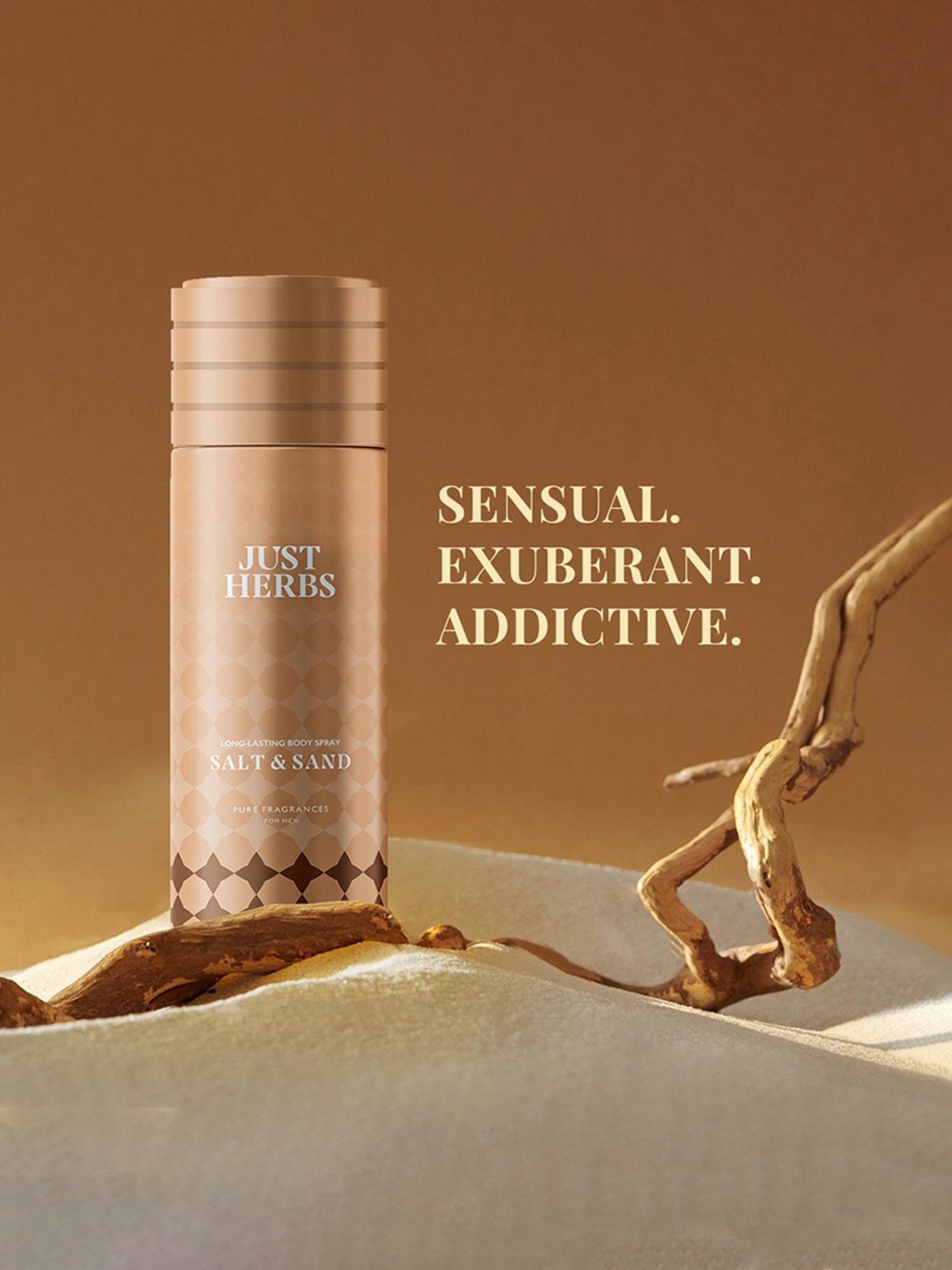 JUST HERBS Long Lasting Salt & Sand Body Spray for Men - 150 ml