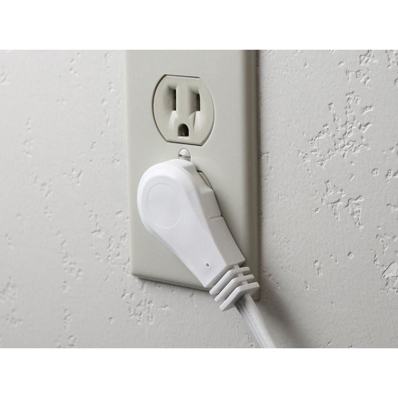 3-Outlet SnugPlug Household Extension Cord - 6 Feet - White, 16AWG, 13A/1625W, SPT-2, 125 VAC, Pure Copper, ETL and RoHS, For Indoor Use Only