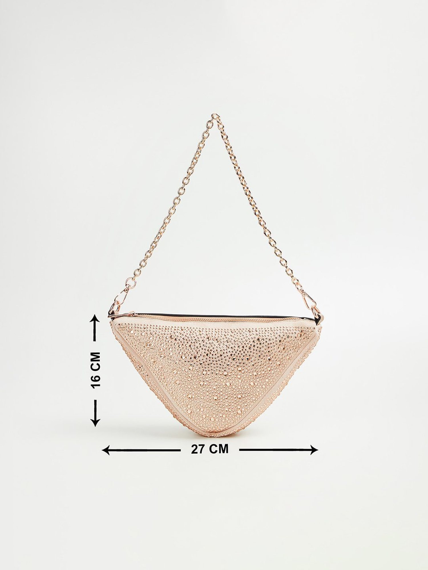 Code by Lifestyle Peach Embellished Shoulder Bag