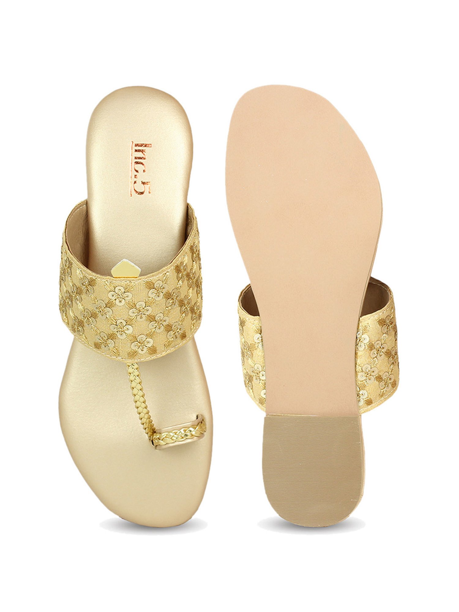 Inc.5 Women's Gold Toe Ring Sandals