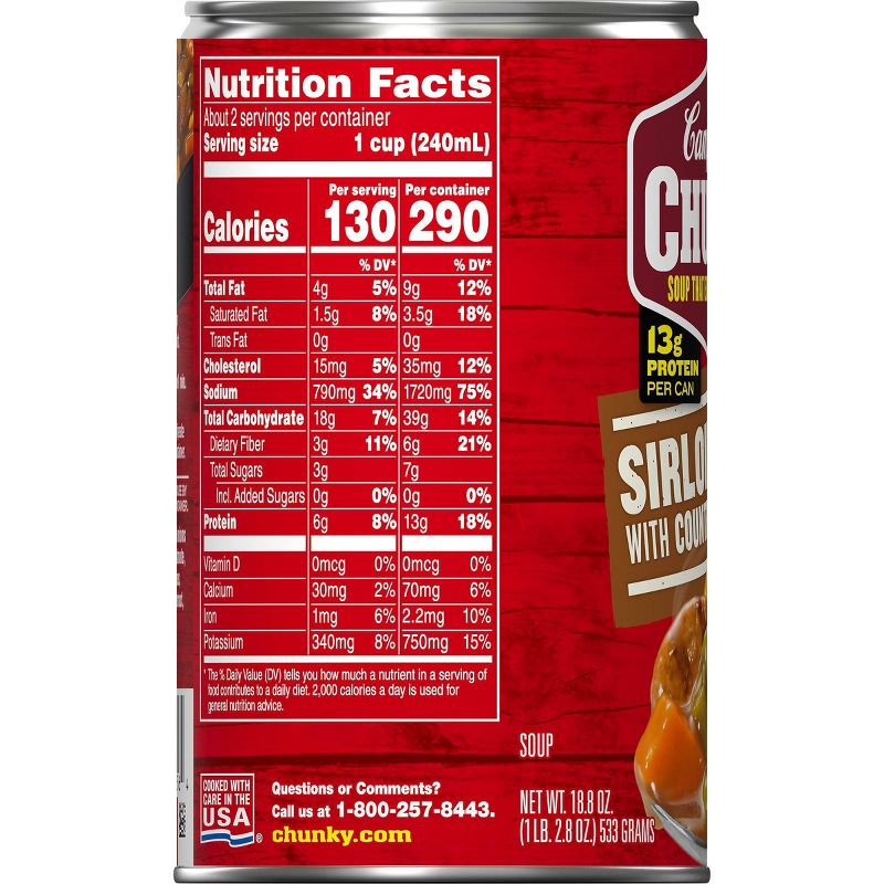 Campbell's Chunky Sirloin Burger with Country Vegetables Soup 18.8oz