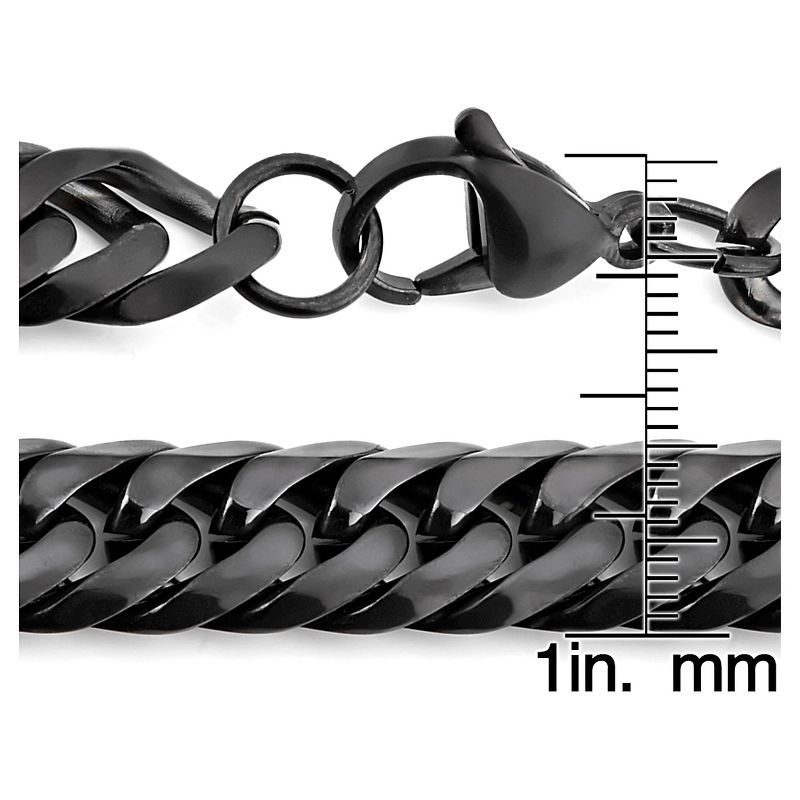Men's Crucible Blackplated Stainless Steel Polished Curb Chain