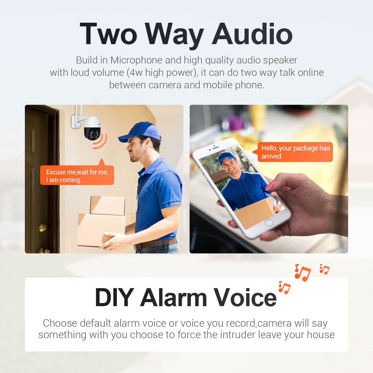 ESCAM QF518 5MP Pan/Tilt AI Humanoid Detection Auto Tracking Cloud Storage Waterproof WiFi IP Camera with Two Way Audio Night Vision