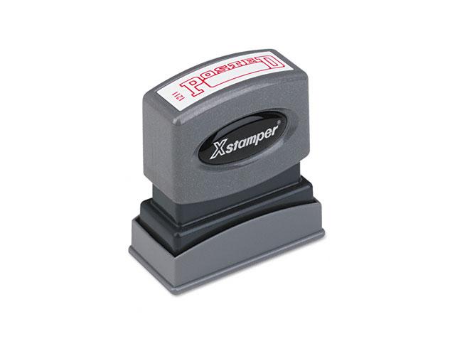 Xstamper ECO-GREEN 1211 Title Message Stamp, POSTED, Pre-Inked/Re-Inkable, Red