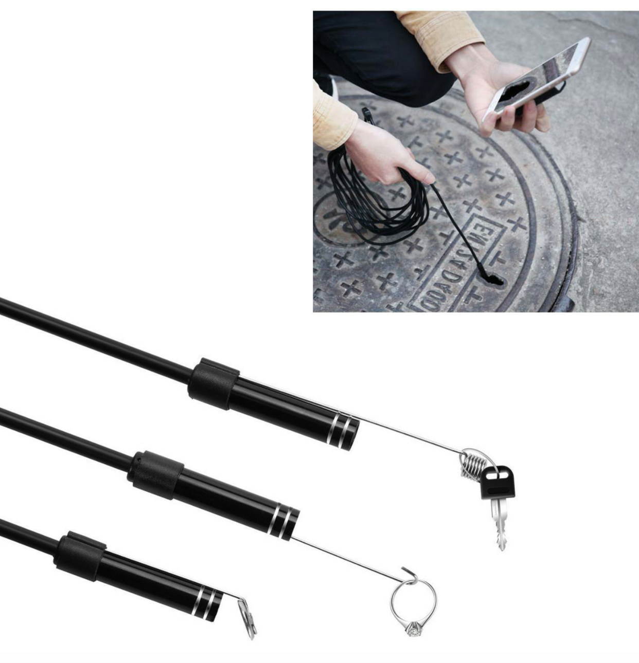 5M 8LED WiFi Borescope Endoscope Snake Inspection Camera for iPhone Android iOS