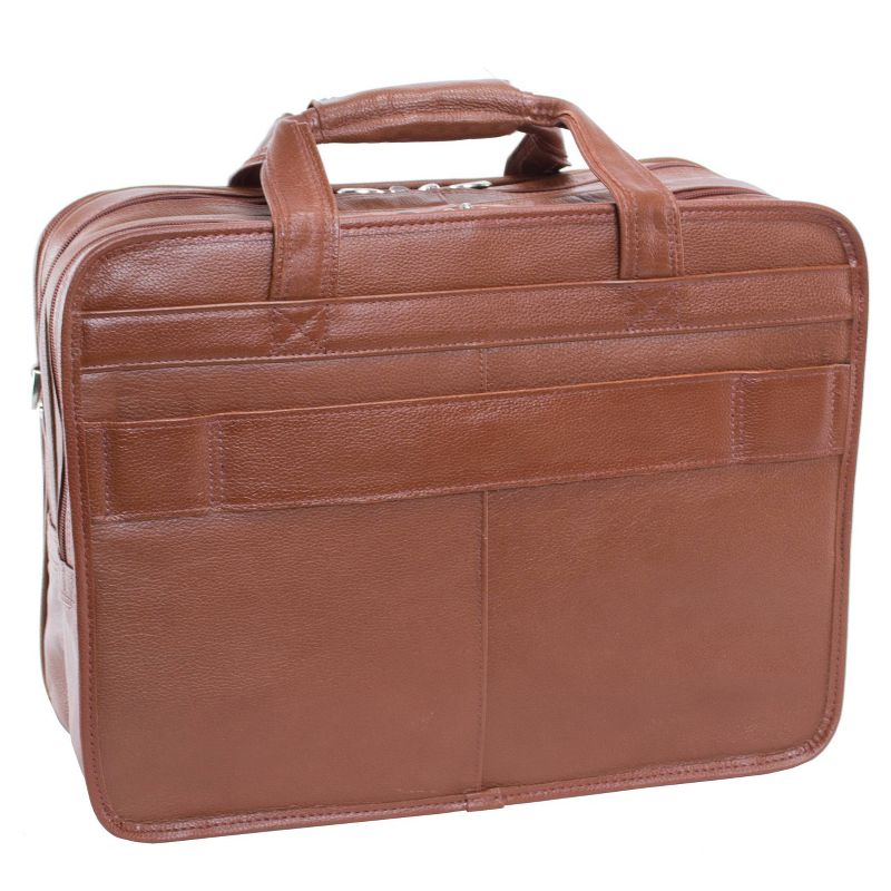 McKlein 15" West Town Pebble Grain Calfskin Leather Detachable Wheeled Laptop Bag - Brown