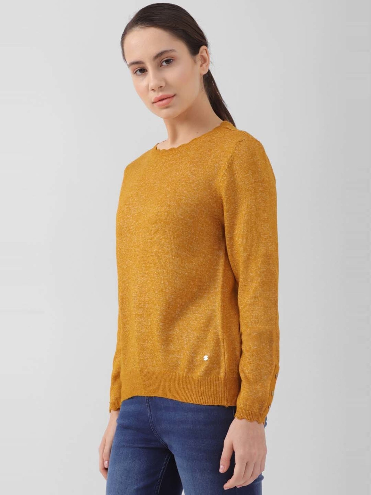 Van Heusen Yellow Regular Fit Top