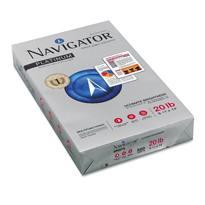 Navigator Platinum Paper 99 Brightness 20lb 8-1/2 x 14 White 5000/Carton NPL1420
