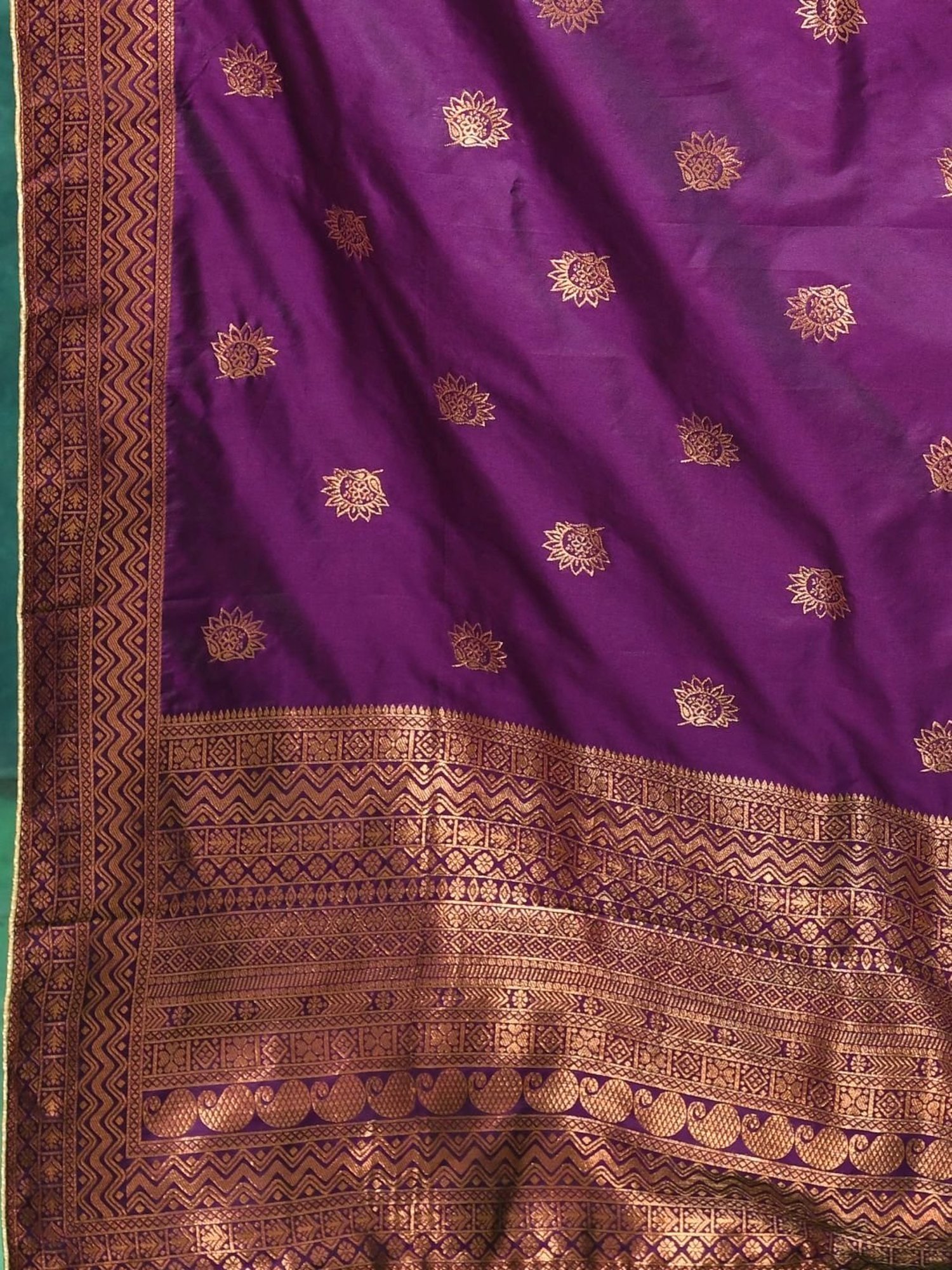 Silk Land Beige & Blue Woven Pattern Semi Stitched Lehenga Choli Set With Duppata