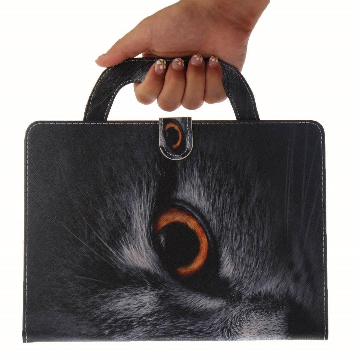 New iPad 2017 iPad 9.7 Case, Newshine Portable Lightweight Smart Stand Case with Card Slots for Apple iPad 9.7-inch 2017 Release [Auto Sleep/Wake], Half-face Cat