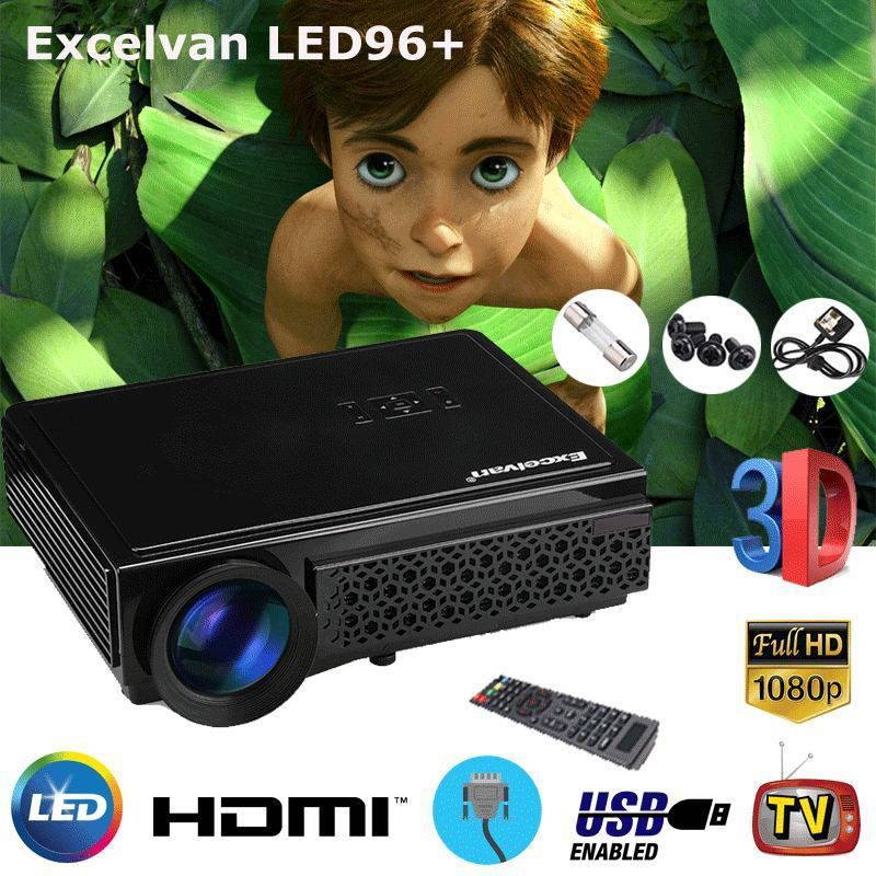 5000 Lumen Portable HD LED Projector 1920x1080P Home Theater Cinema 3D HDMI USB