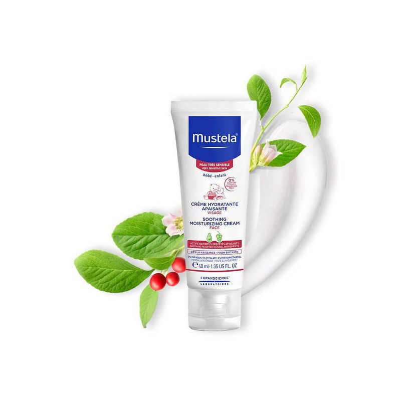 Mustela Sensitive Soothing Moisturizing Baby Face Cream Fragrance Free - 1.35 fl oz