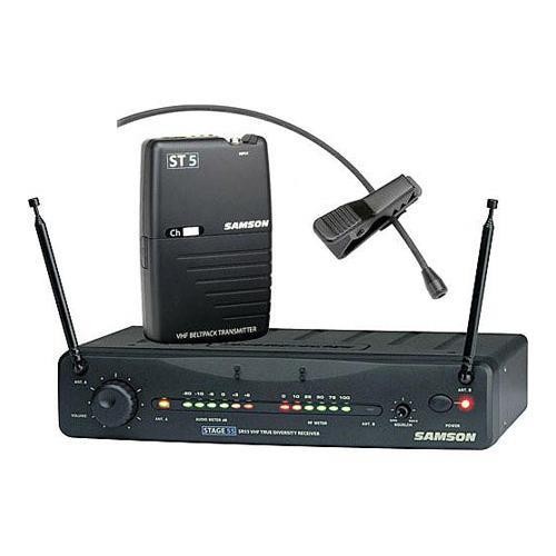 Samson Stage 55 Wireless VHF Bodypack System, LM10 Lavalier Mic, Ch 18/174.5 MHz