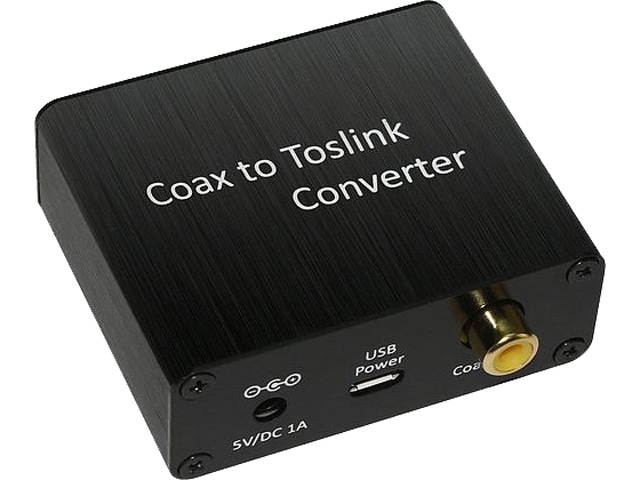XtremPro 65039 Coaxial to Toslink Digital Audio Converter, Support PCM & Bitstream signals, for Home theater, Computer Musical - Black