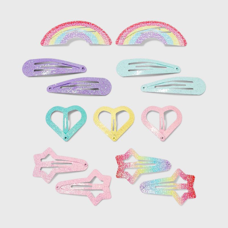 Toddler Girls' Rainbow and Straw Snap Clip Set - Cat & Jack™