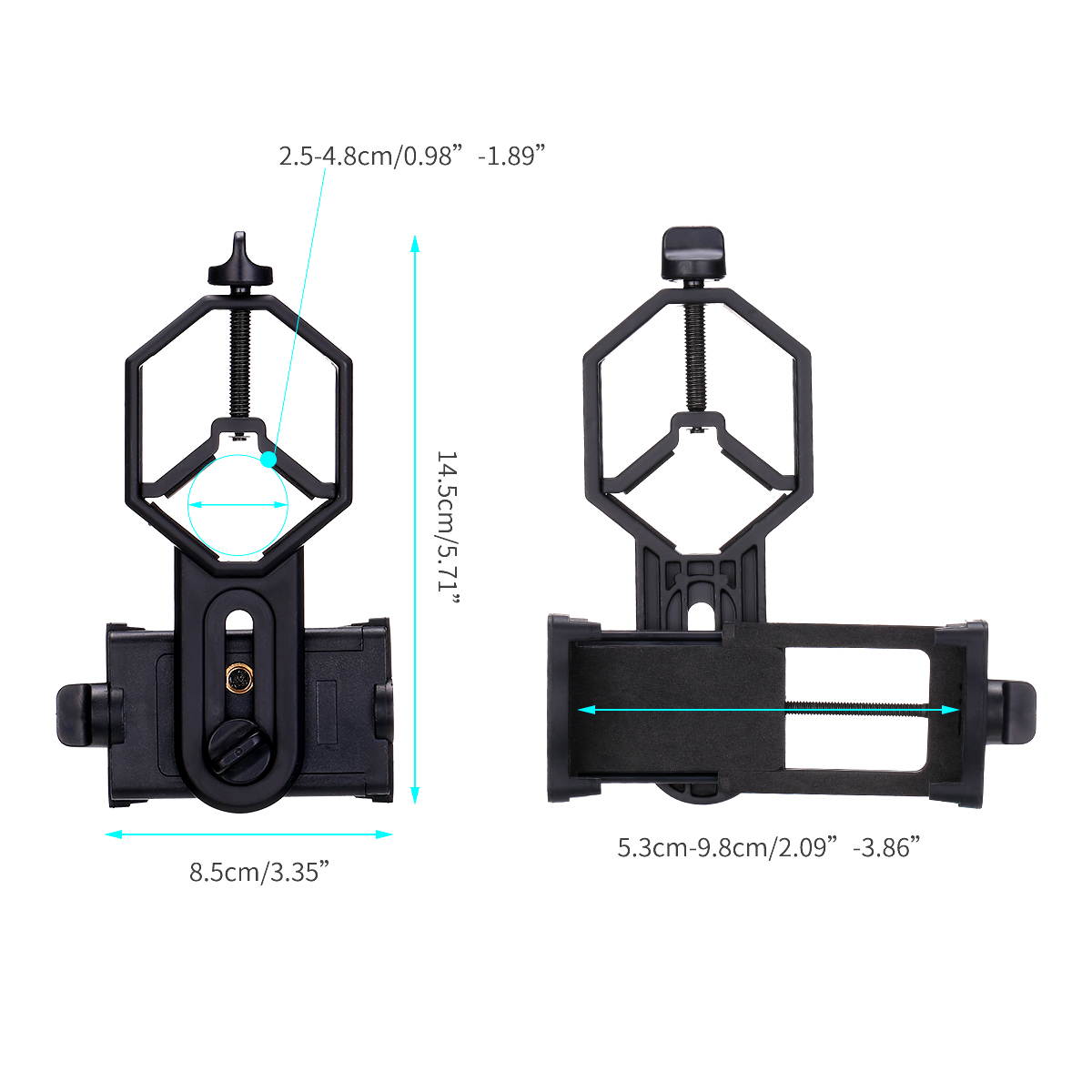 FirstPower Universal Cell Phone Adapter Mount - Compatible Binocular Monocular Spotting Scope Telescope Microscope-Fits Almost All Smartphone on The Market -Record The Nature The World