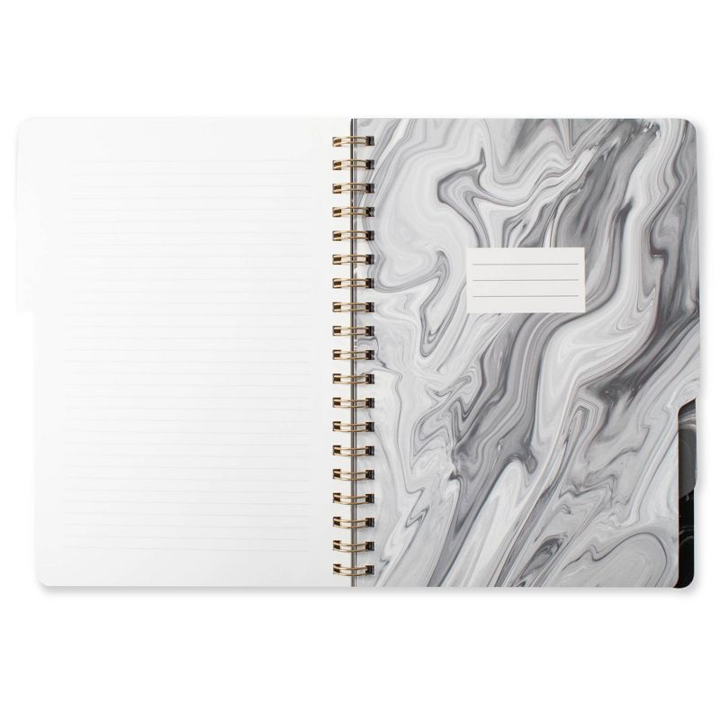 Spiral Notebook 5 Subject College Ruled Marble - Fringe