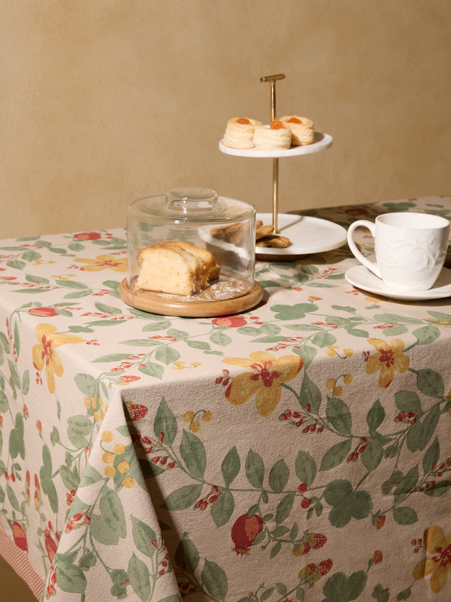 Romee Beige Cotton Checks Table Linen Sets