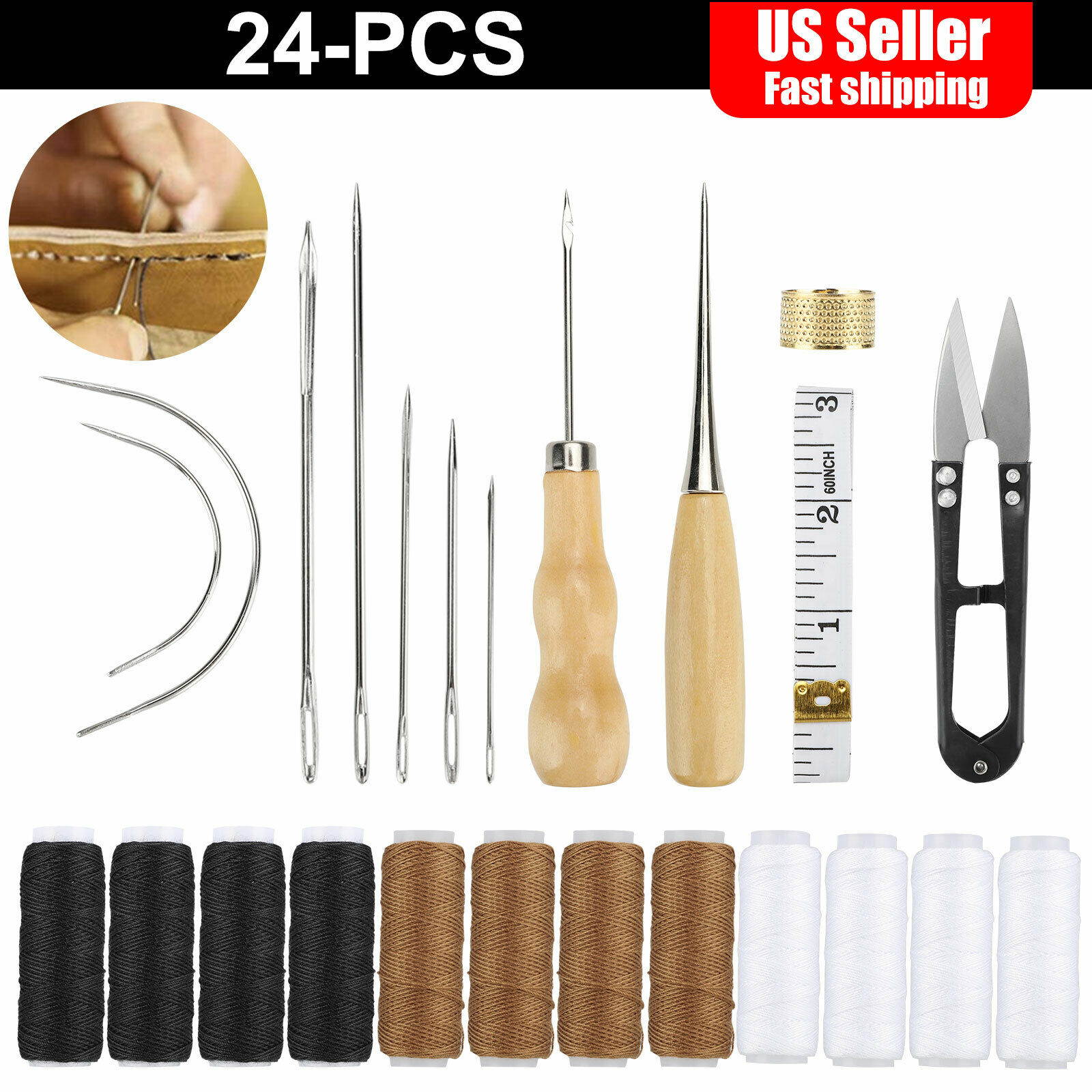 Leather Working Tools Repair Kit Sewing Craft Supplies Stitching Making Groover