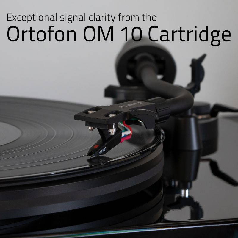 Fluance RT82 Reference High Fidelity Vinyl Turntable Record Player with Ortofon OM 10 Cartridge, Speed Control Motor, Record Weight, 3 in 1 Stylus and Record Cleaning Vinyl Accessory Kit