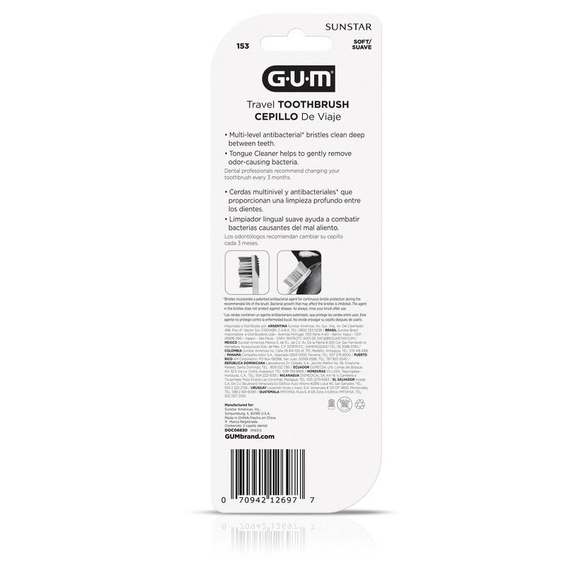 GUM Folding Travel Toothbrush - Trial Size - 2ct