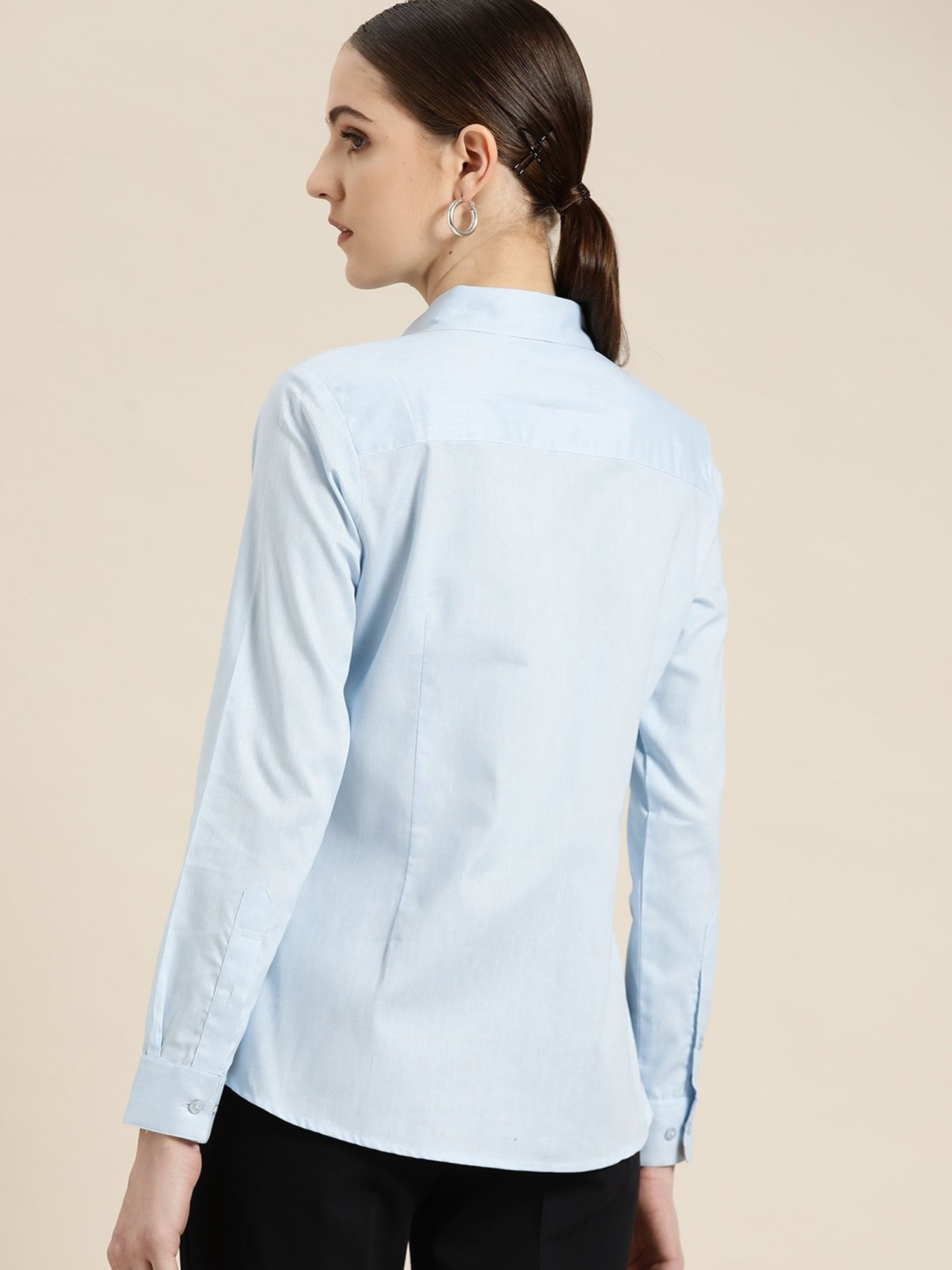 Hancock Blue Cotton Striped Shirt