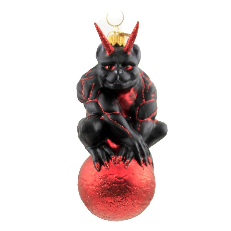 Morawski 5.75" Red & Black Gargoyle Ornament Halloween Gothic  -  Tree Ornaments