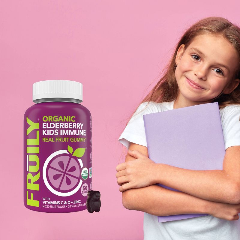Fruily Organic Elderberry Immune Kids Real Fruit Gummy - 50ct