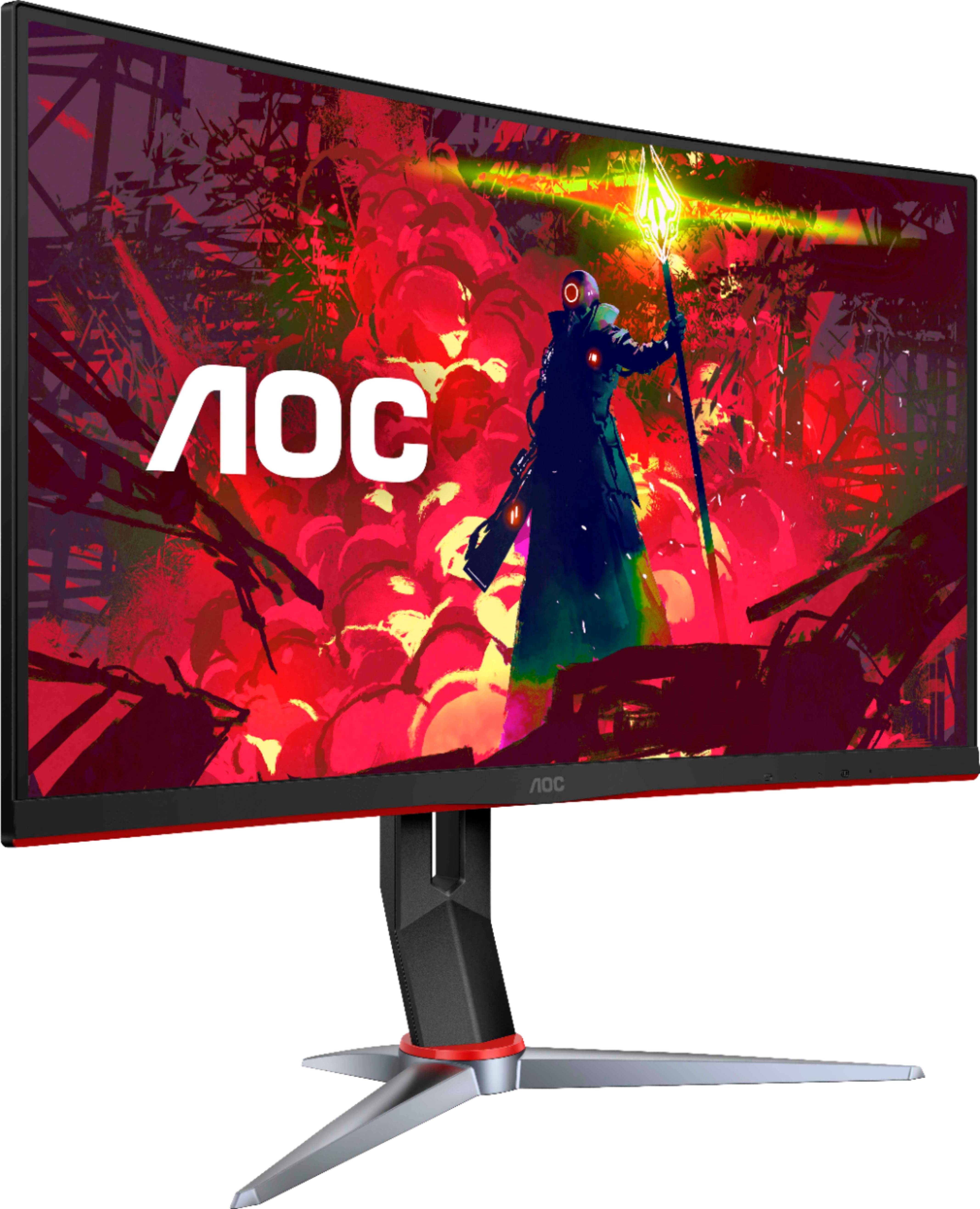 AOC - G2 Series C27G2 27" LED Curved FHD FreeSync Premium Monitor (DisplayPort, HDMI, VGA) - Black/Red