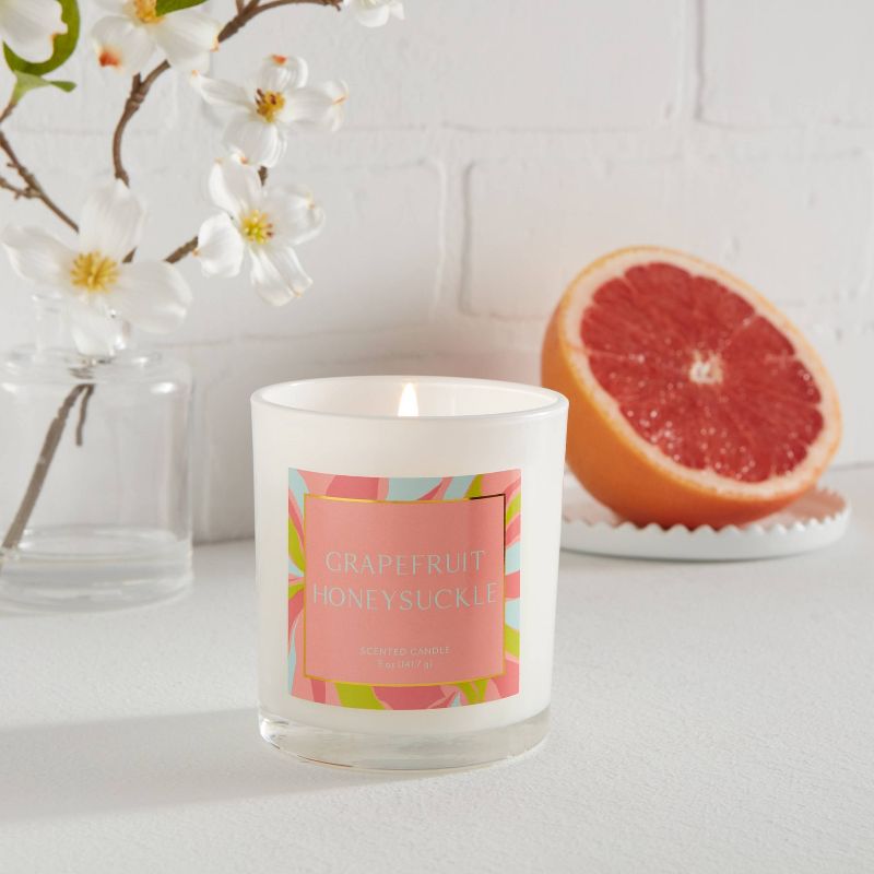 5oz Glass Jar Grapefruit Honeysuckle Candle - Opalhouse™