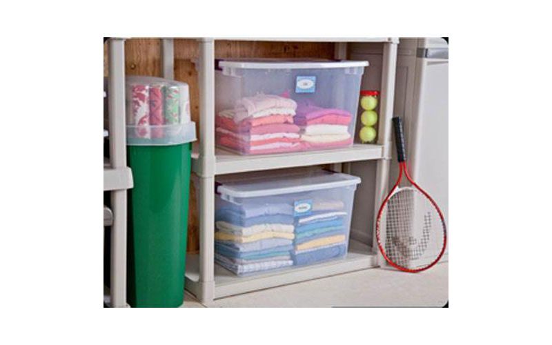 Sterilite 66-Quart (6) Bundled with VELCRO(R) Brand Hook & Loop Pads (200 Set)